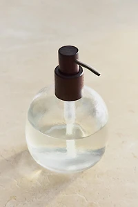 ACACIA WOOD AND CERAMIC SOAP DISPENSER