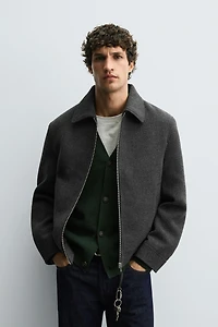 ZIP-UP WOOL EFFECT JACKET