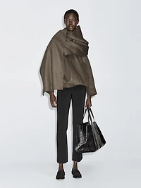 Wool blend bomber jacket with scarf