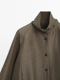 Veste bomber en lin et soie
