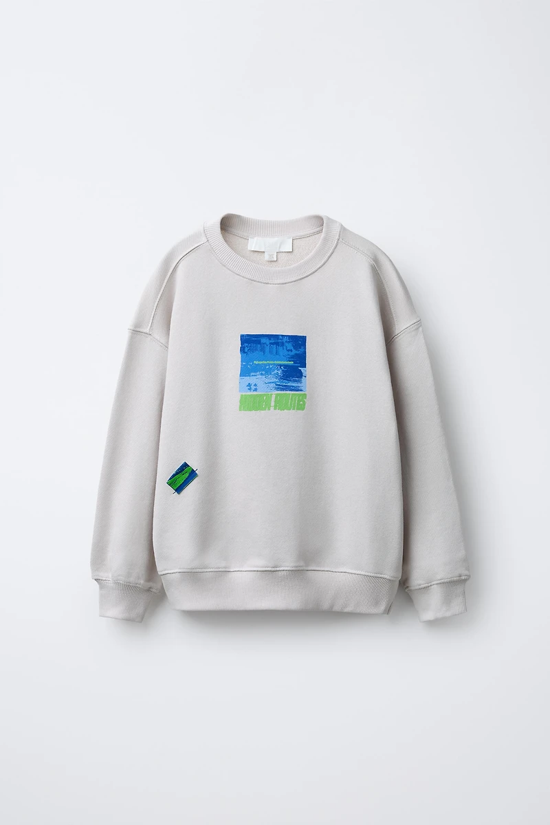 PRINTED SWEATSHIRT WITH LABEL