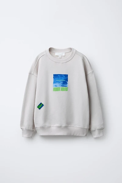 PRINTED SWEATSHIRT WITH LABEL