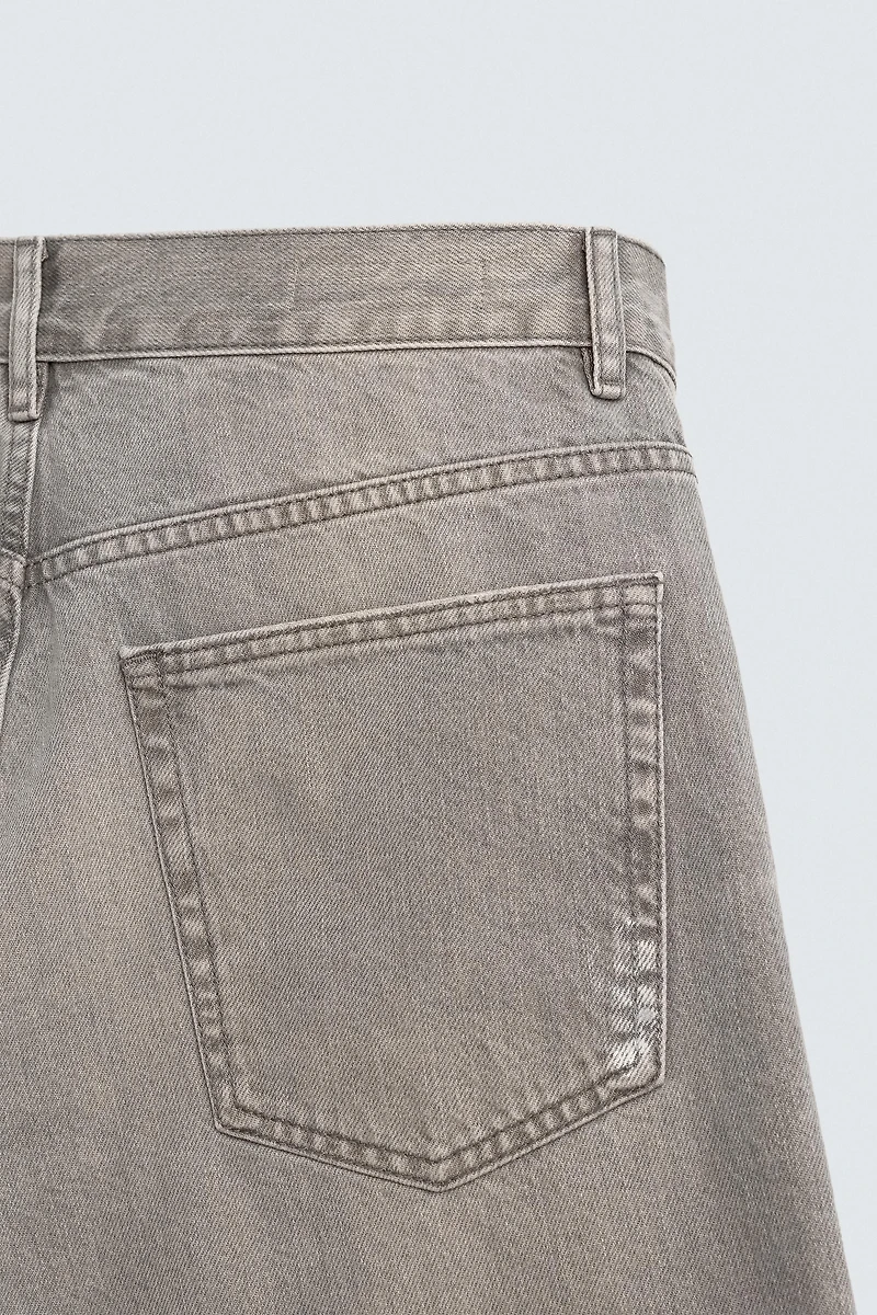SPLASH PRINT BAGGY FIT DENIM SHORTS