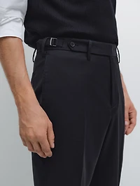 Pantalon habillé en laine mélangée