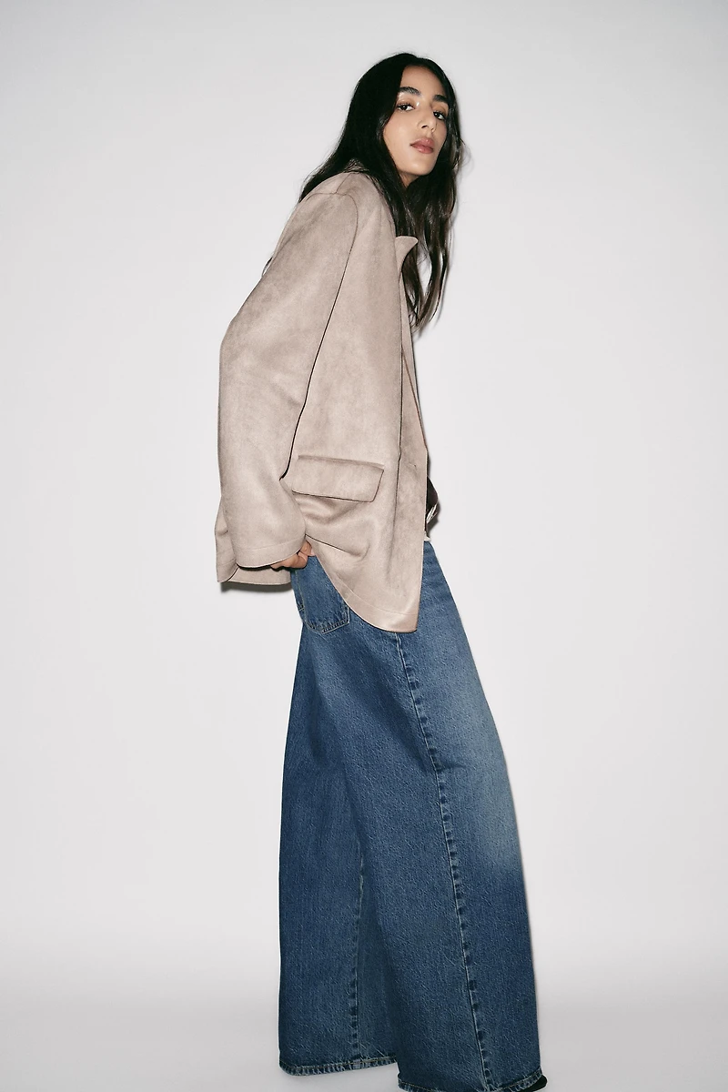 FAUX SUEDE BLAZER