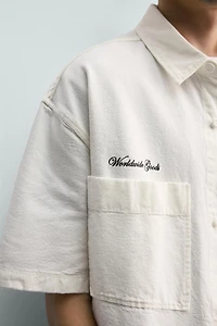 CHEMISE RELAXED FIT BRODERIE PIÈCES BIMATIÈRE