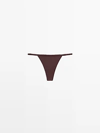 Silk thong with lace detail