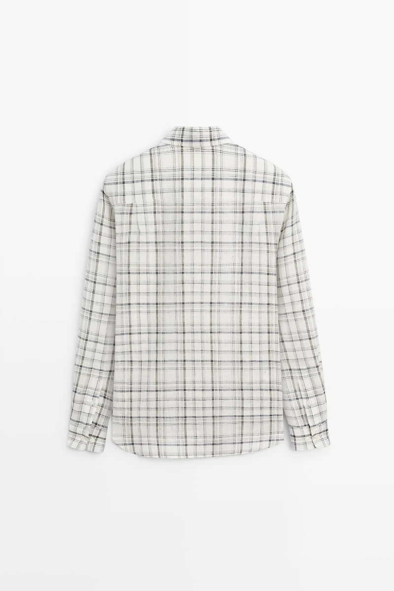 100% linen check shirt
