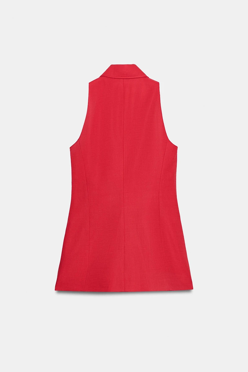 LINEN DOUBLE-BREASTED VEST