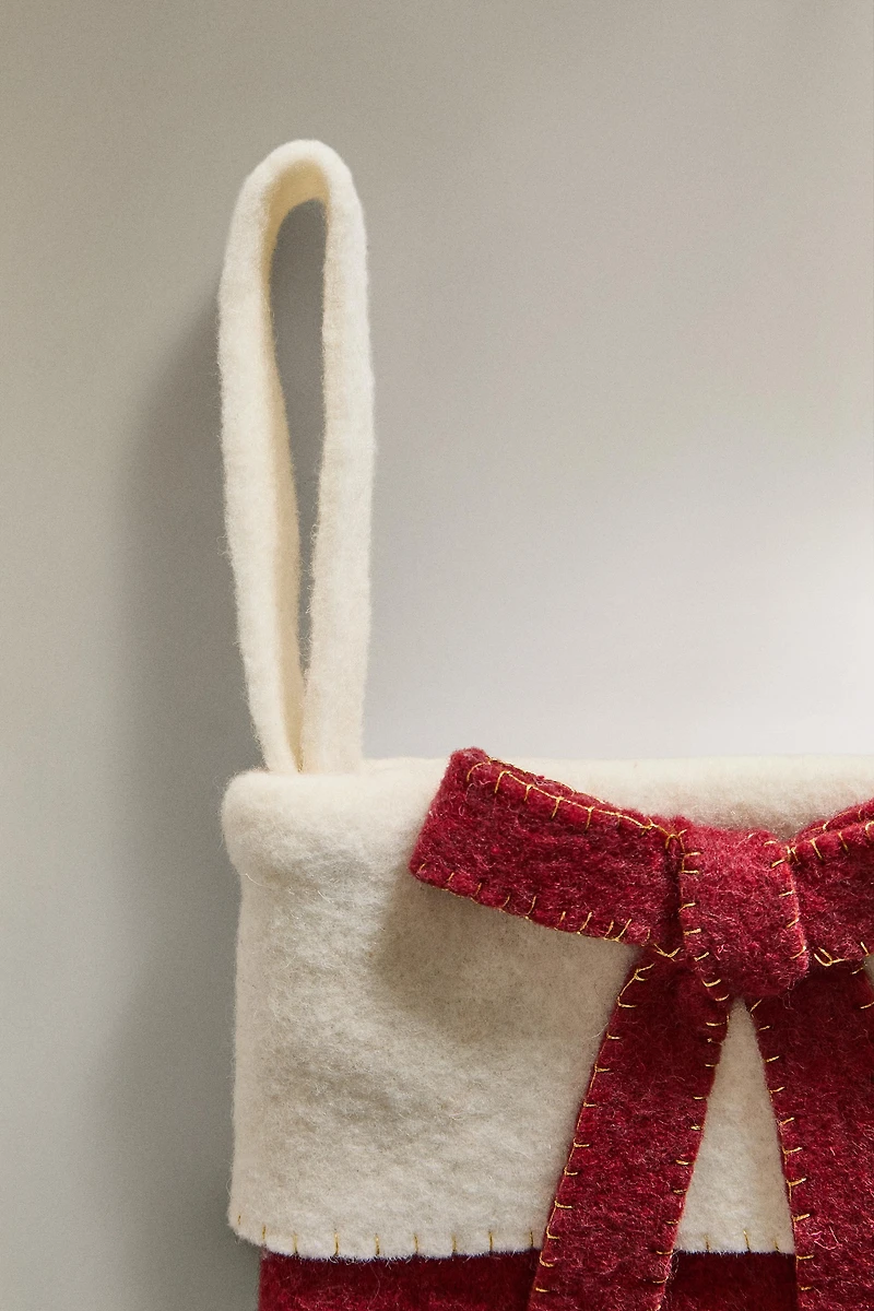 WOOL STOCKING CHRISTMAS DECORATION