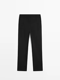 Technical cotton blend trousers