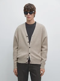 Wool and cashmere knit cardigan
