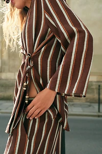 VESTE CROISÉE À RAYURES