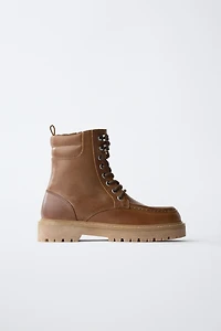 LINED LEATHER ANKLE BOOTS