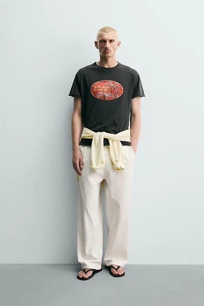 PANTALON COUPE DÉCONTRACTÉE À CHEVRONS