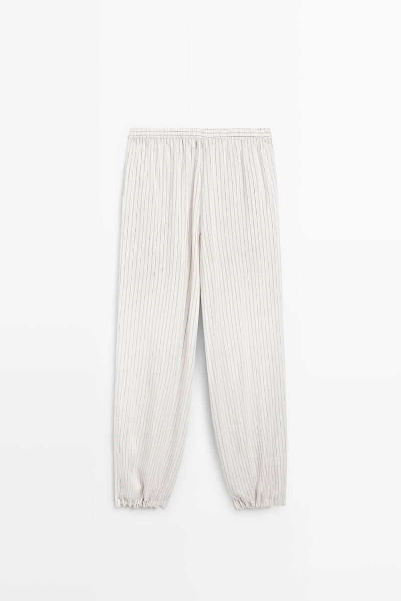 Striped flowing drop crotch pants - STUDIO