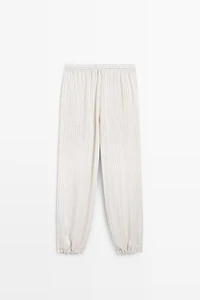 Striped flowing drop crotch pants - STUDIO