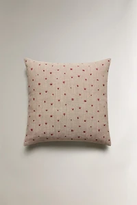 HOUSSE DE COUSSIN LIN FLEURS