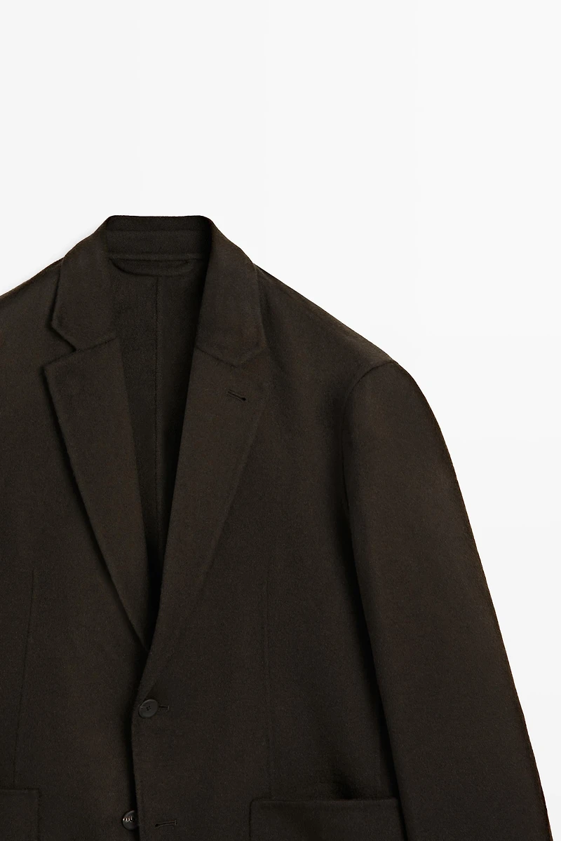Blazer en laine mélangée tissu double