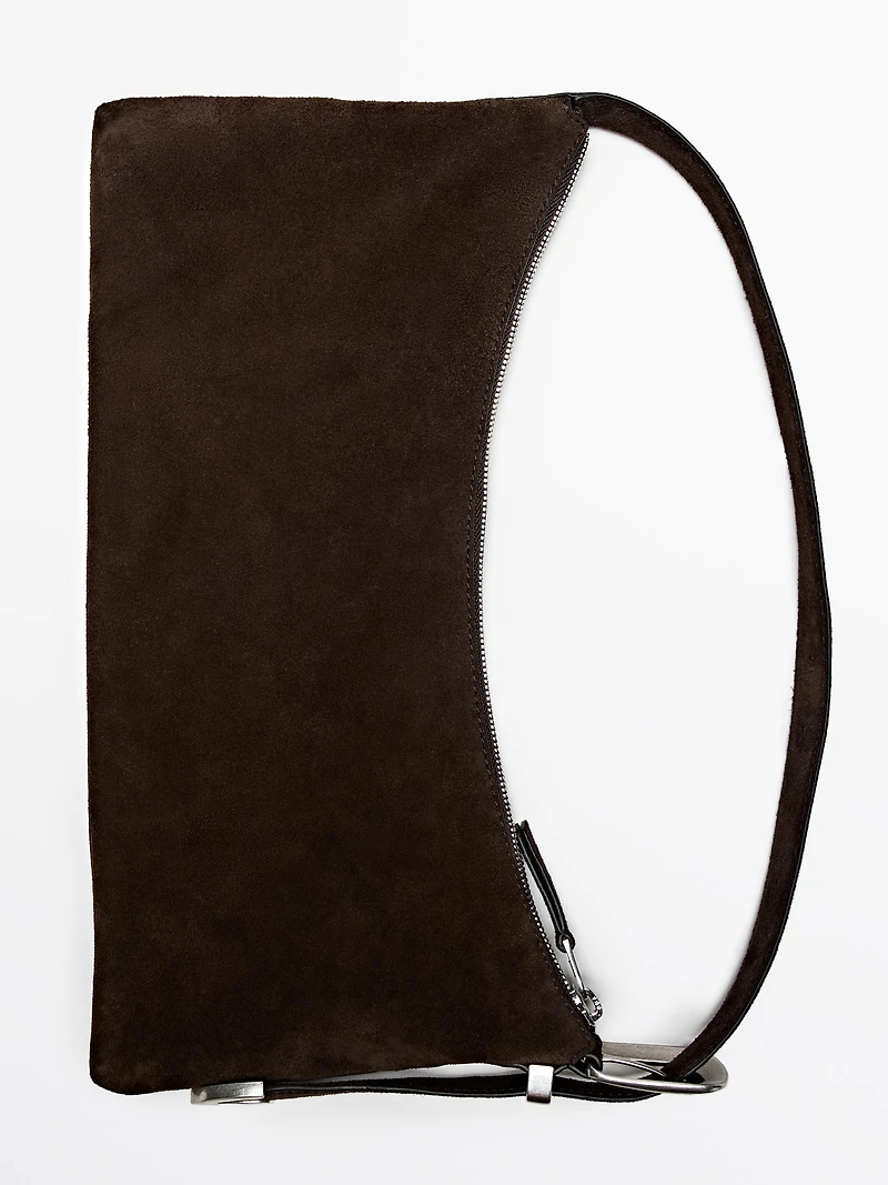 Medium-sized split suede bag