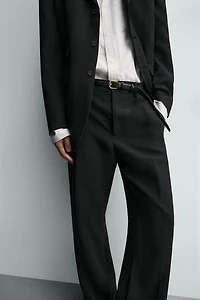 RELAXED FIT VISCOSE-LINEN SUIT PANTS