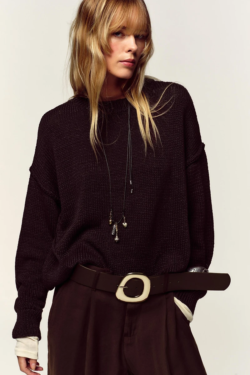 WIDE LEG BELTED PANTS