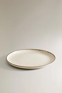 PORCELAIN DINNER PLATE WITH ANTIQUE FINISH RIM
