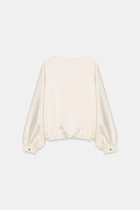 SATIN EFFECT WRAP BLOUSE