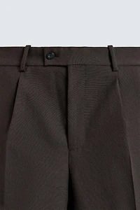100% WOOL PLEATED PANTS