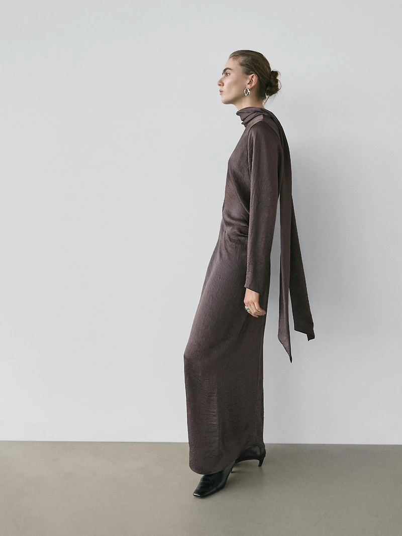 Robe longue fluide avec nœud - STUDIO