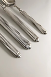 4-PIECE GROOVED STEEL FLATWARE SET