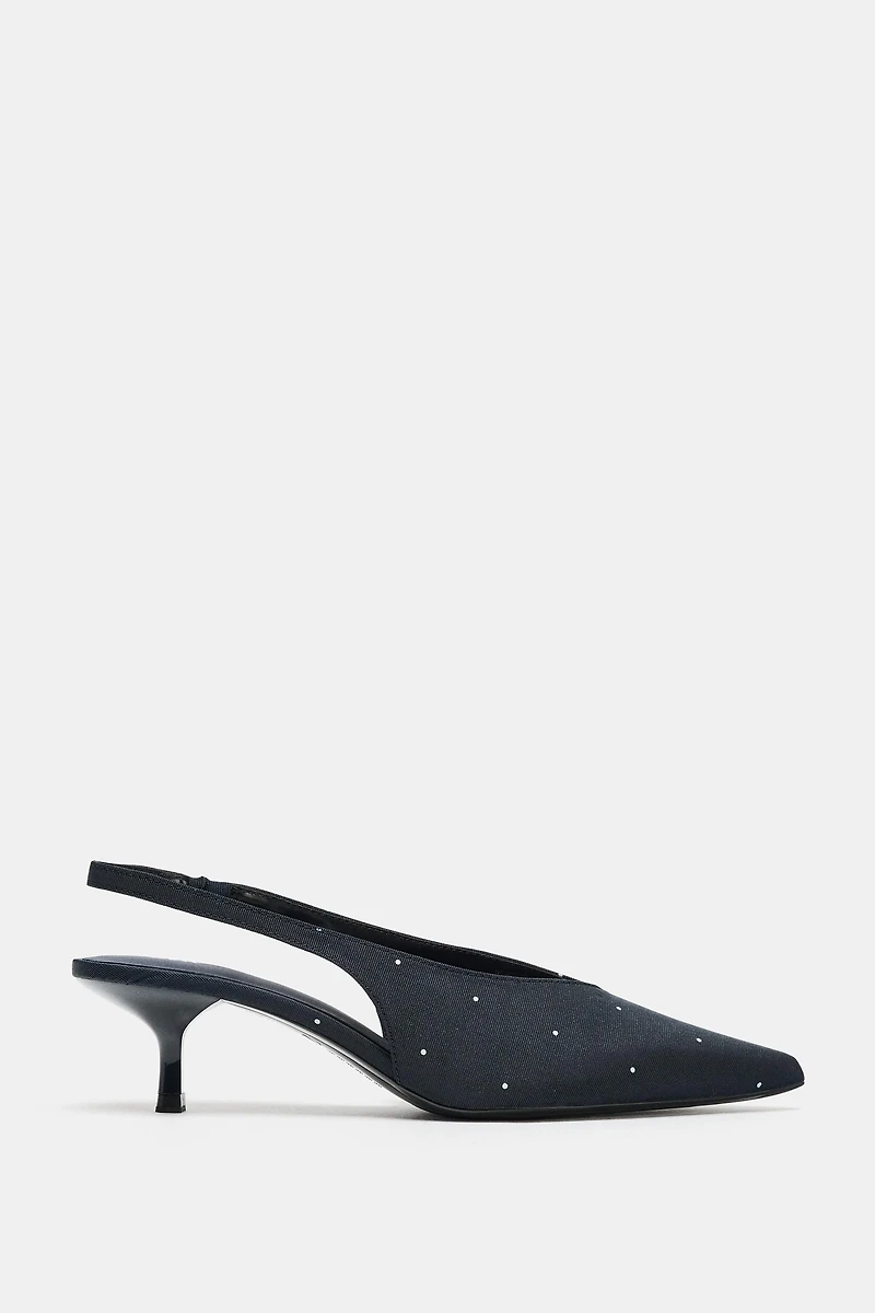 PRINTED SLINGBACK HEELS