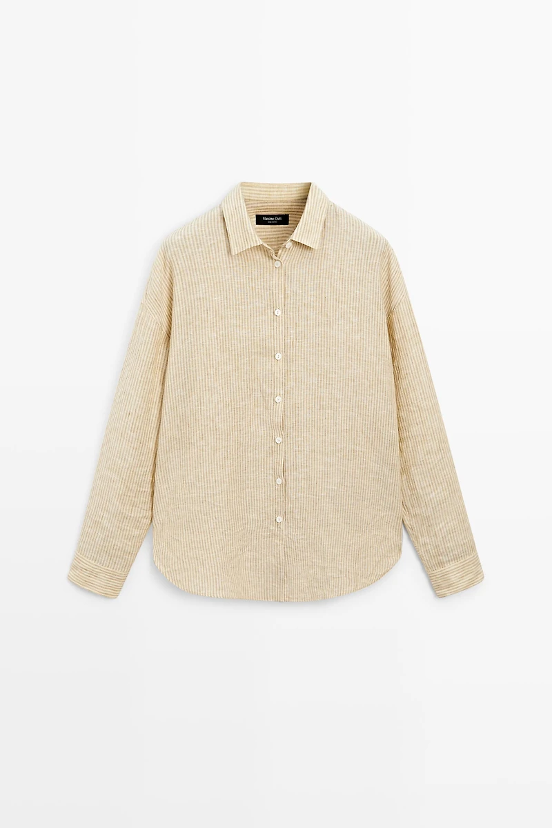 Chemise rayée 100 % lin