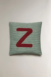 CHILDREN'S EMBROIDERED LETTER Z THROW PILLOW