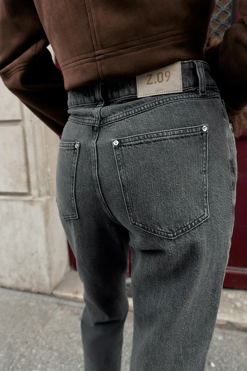 Z.09 STRAIGHT HIGH WAIST CROSSED JEANS