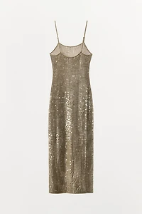 SEQUIN KNIT MIDI DRESS