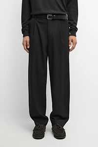 wool blend cool darted pants