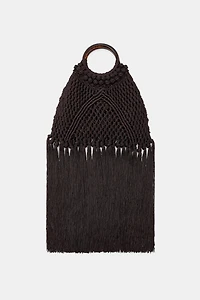 WOVEN KNOTTED FRINGE BAG