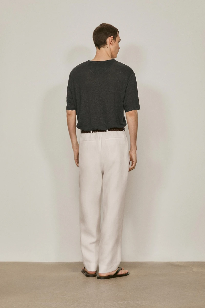 100% linen short sleeve T-shirt