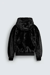 BLOUSON BOMBER RÉVERSIBLE EFFET FOURRURE