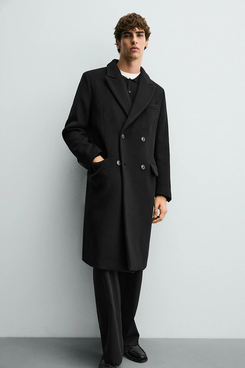 DOUBLE BREASTED MANTECO WOOL BLEND COAT ®