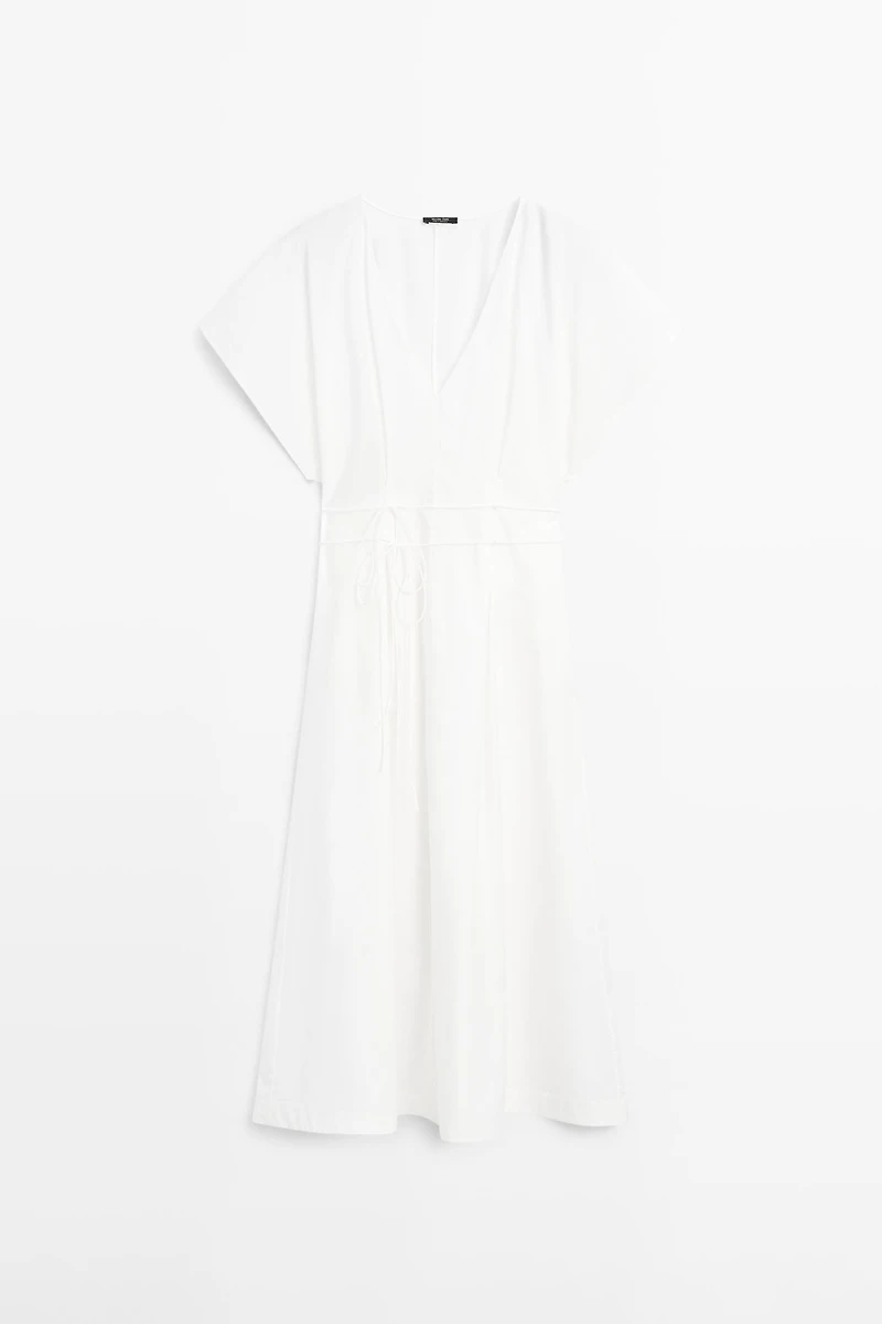 Robe midi ample en popeline