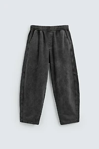 WASHED BALLOON FIT JOGGING PANTS