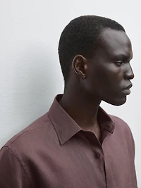 100% linen slim fit shirt