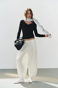 ELASTICIZED TECHNICAL FABRIC TROUSERS