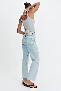 Z1975 HIGH-WAISTED CRISS-CROSS WAIST STRAIGHT JEANS