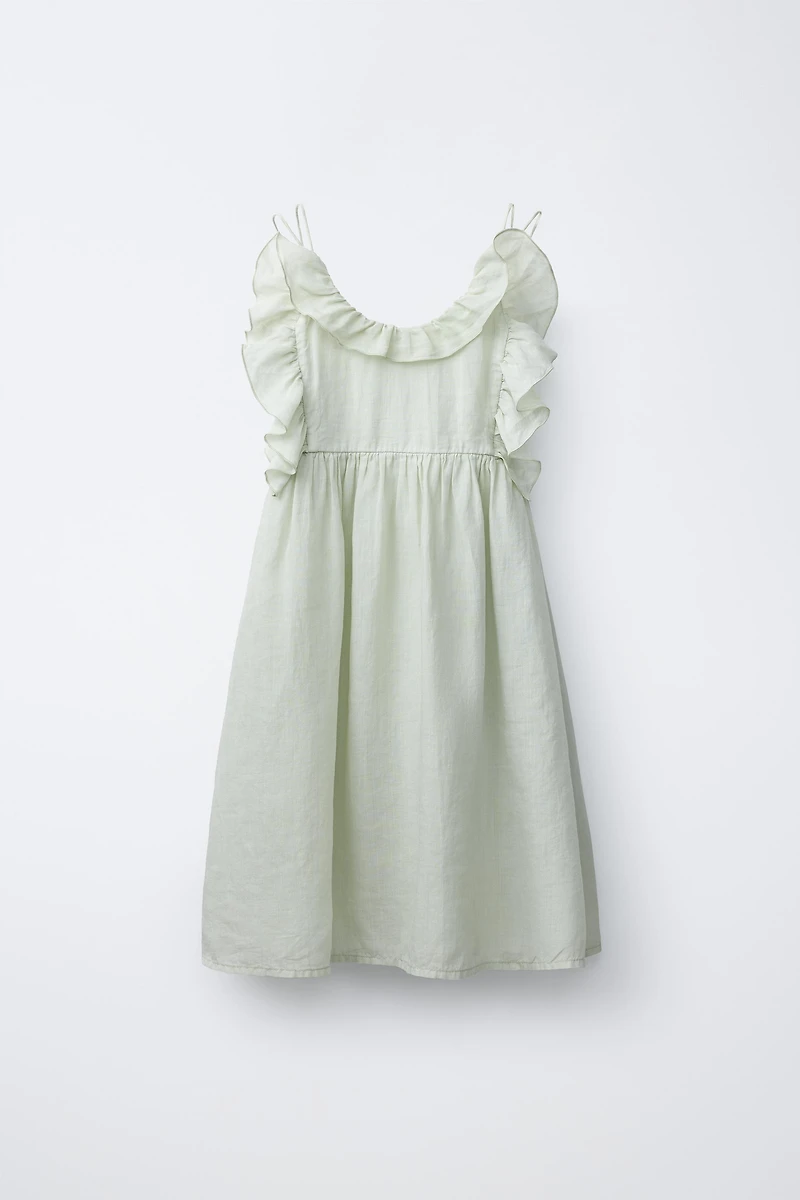 100% RAMIE RUFFLED DRESS