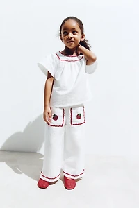 CONTRASTING SCALLOPED TEXTURE CULOTTES
