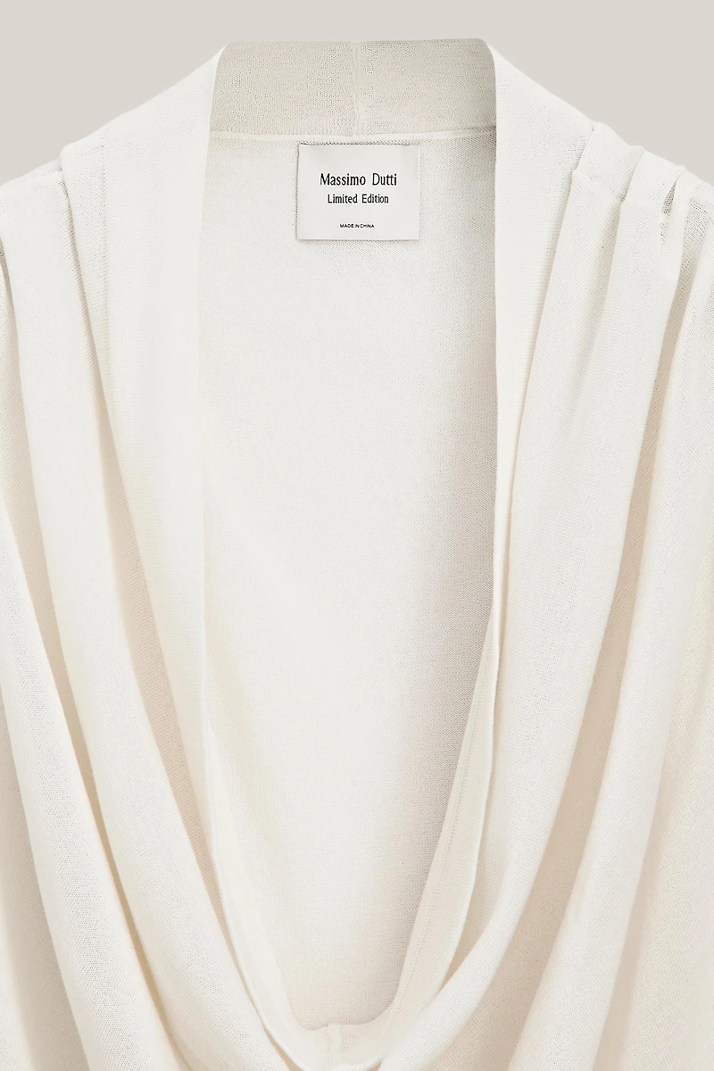 Silk blend top with cowl neckline - LIMITED EDITION