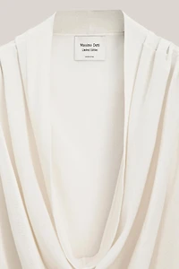 Silk blend top with cowl neckline - LIMITED EDITION